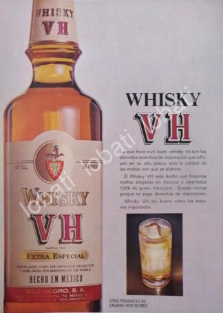 CARTEL ANTIGUO ORIGINAL DE VINOS. WHISKY VH 1969 /599